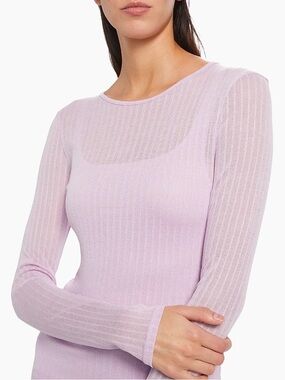 Vince Sheer Crewneck Sweater Dark Peony